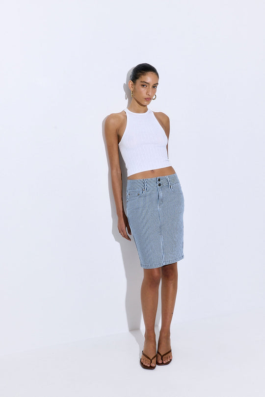Drill Cotton Midi Skirt - Dé Rococo