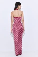 Pattern Knitted Halter Neck Dress