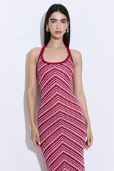 Pattern Knitted Halter Neck Dress
