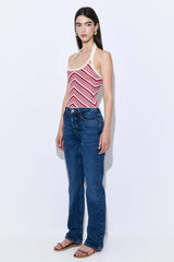Pattern Knitted Halter Neck Top