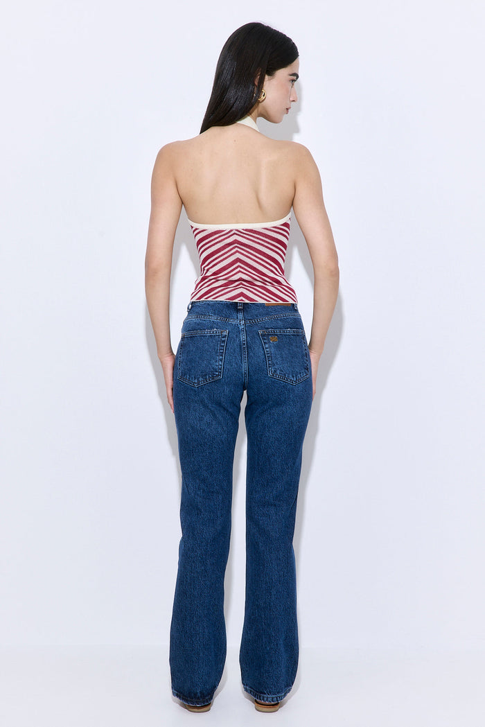 Pattern Knitted Halter Neck Top