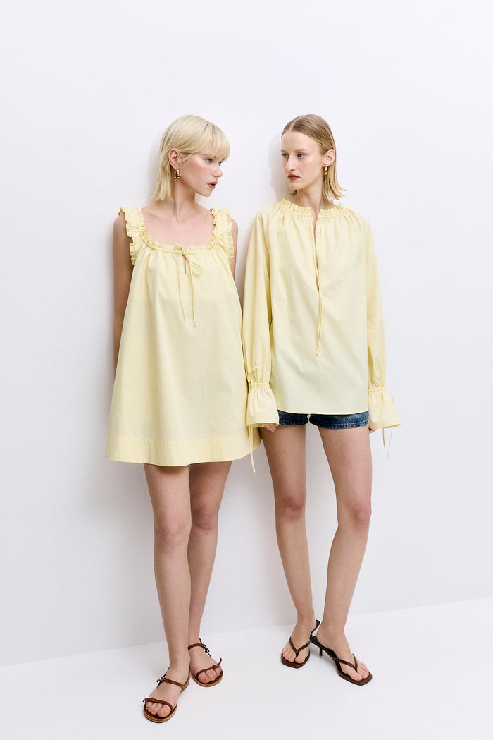 Ruffled Poplin Mini Dress