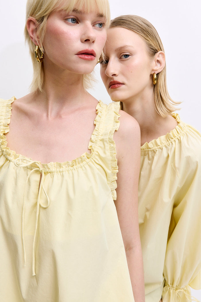 Ruffled Poplin Mini Dress