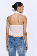 Pattern Knitted Halter Neck Top