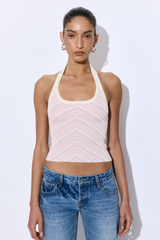 Pattern Knitted Halter Neck Top