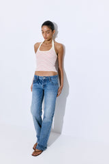 Pattern Knitted Halter Neck Top