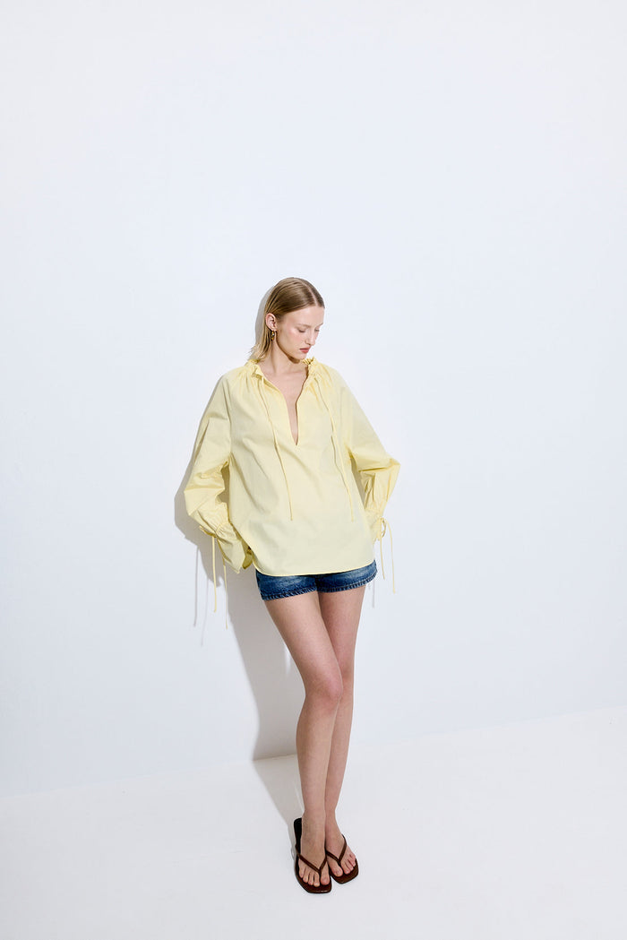 Ruffled Poplin Blouse
