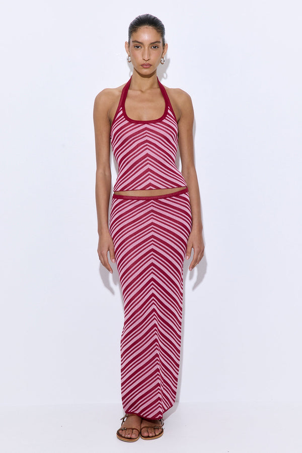 Pattern Knitted Halter Neck Top