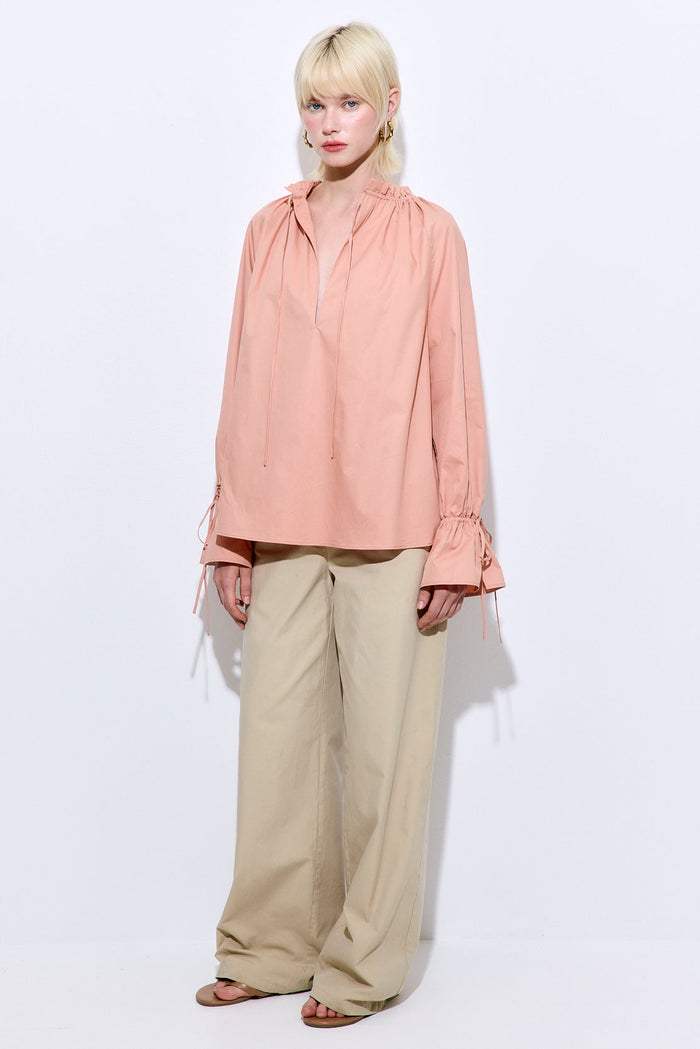 Ruffled Poplin Blouse