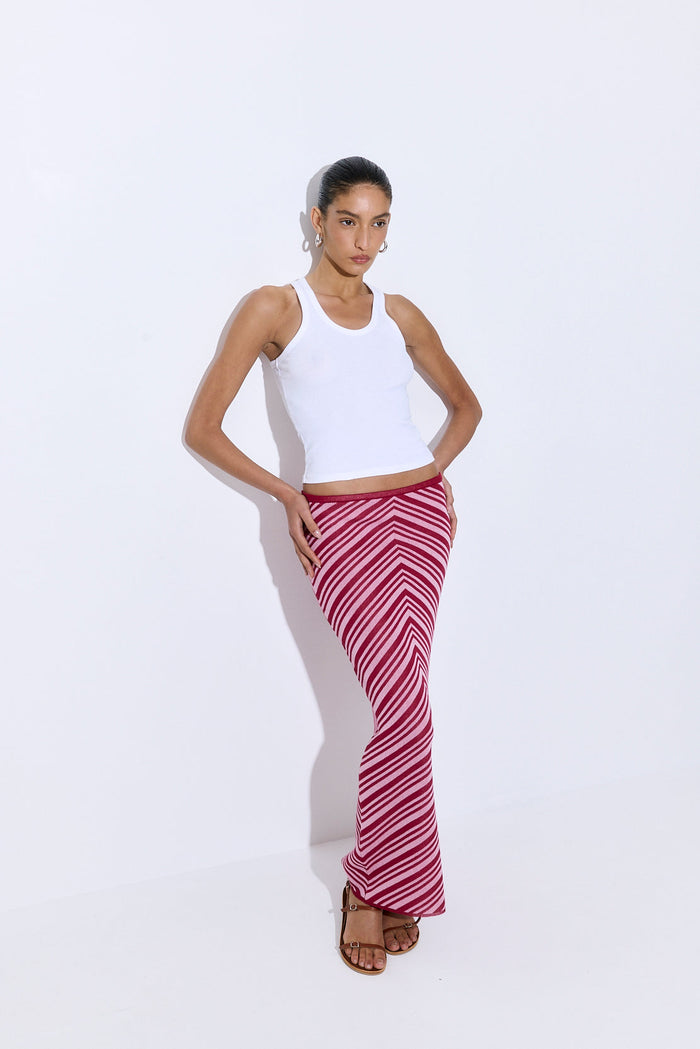Pattern Knitted Maxi Skirt