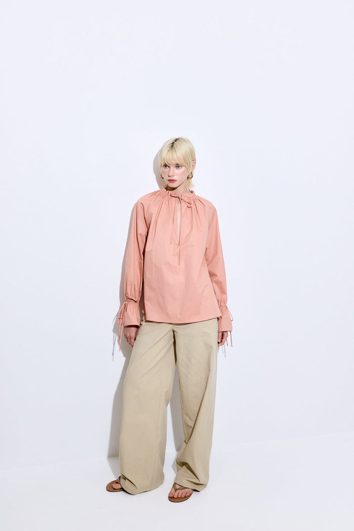 Ruffled Poplin Blouse