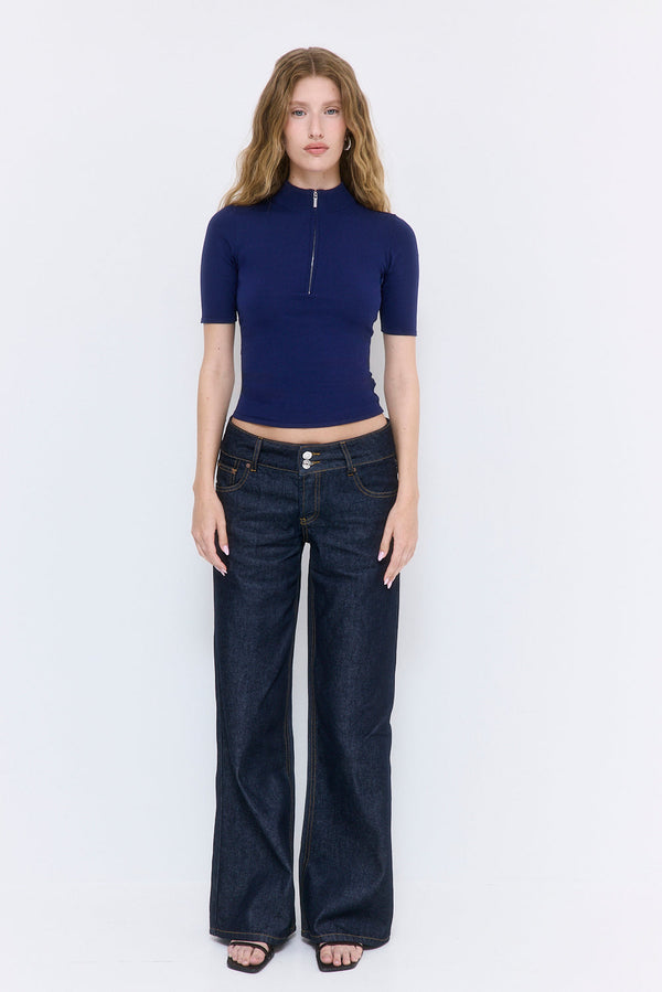 Mid Sleeved Zipper Knit