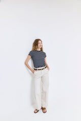 Striped Cup Sleeve Tee