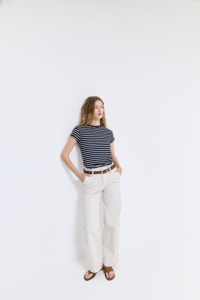 Striped Cup Sleeve Tee