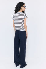 Striped Cup Sleeve Tee