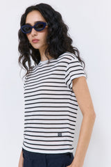 Striped Cup Sleeve Tee