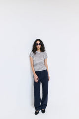 Striped Cup Sleeve Tee