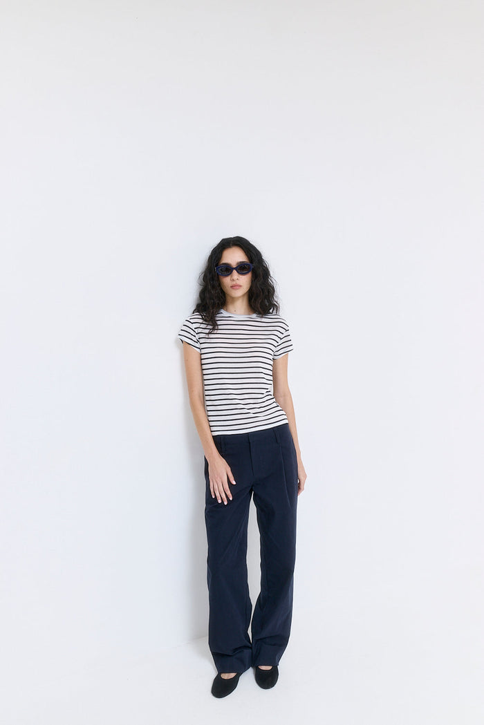 Striped Cup Sleeve Tee