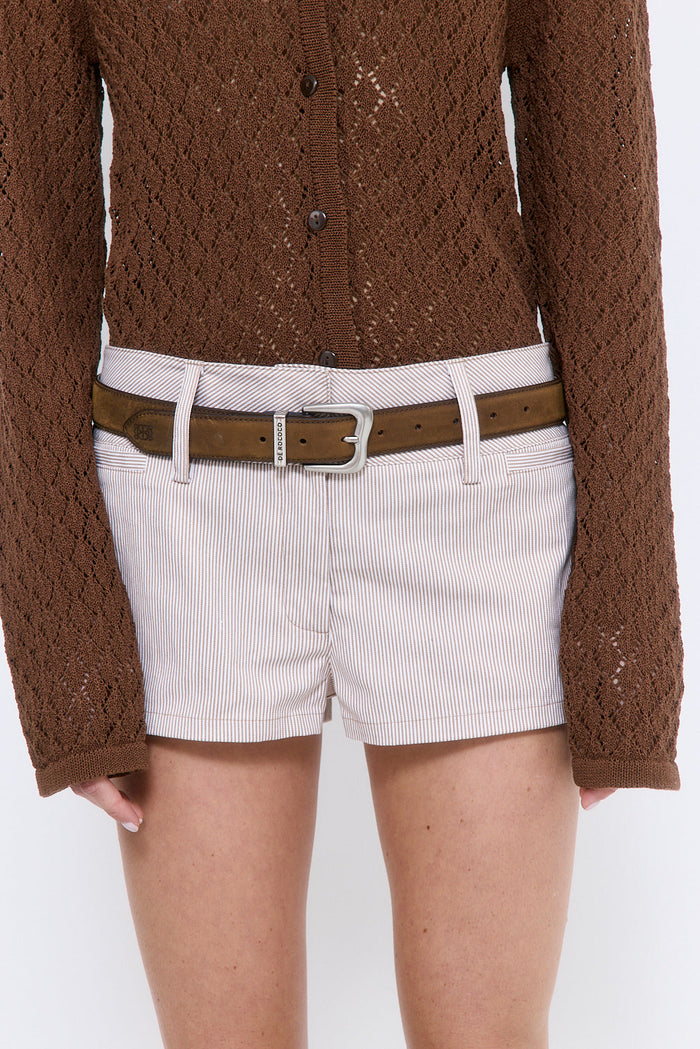 Striped Drill Shorts