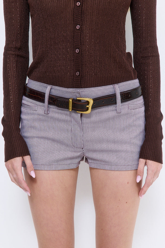 Striped Drill Shorts