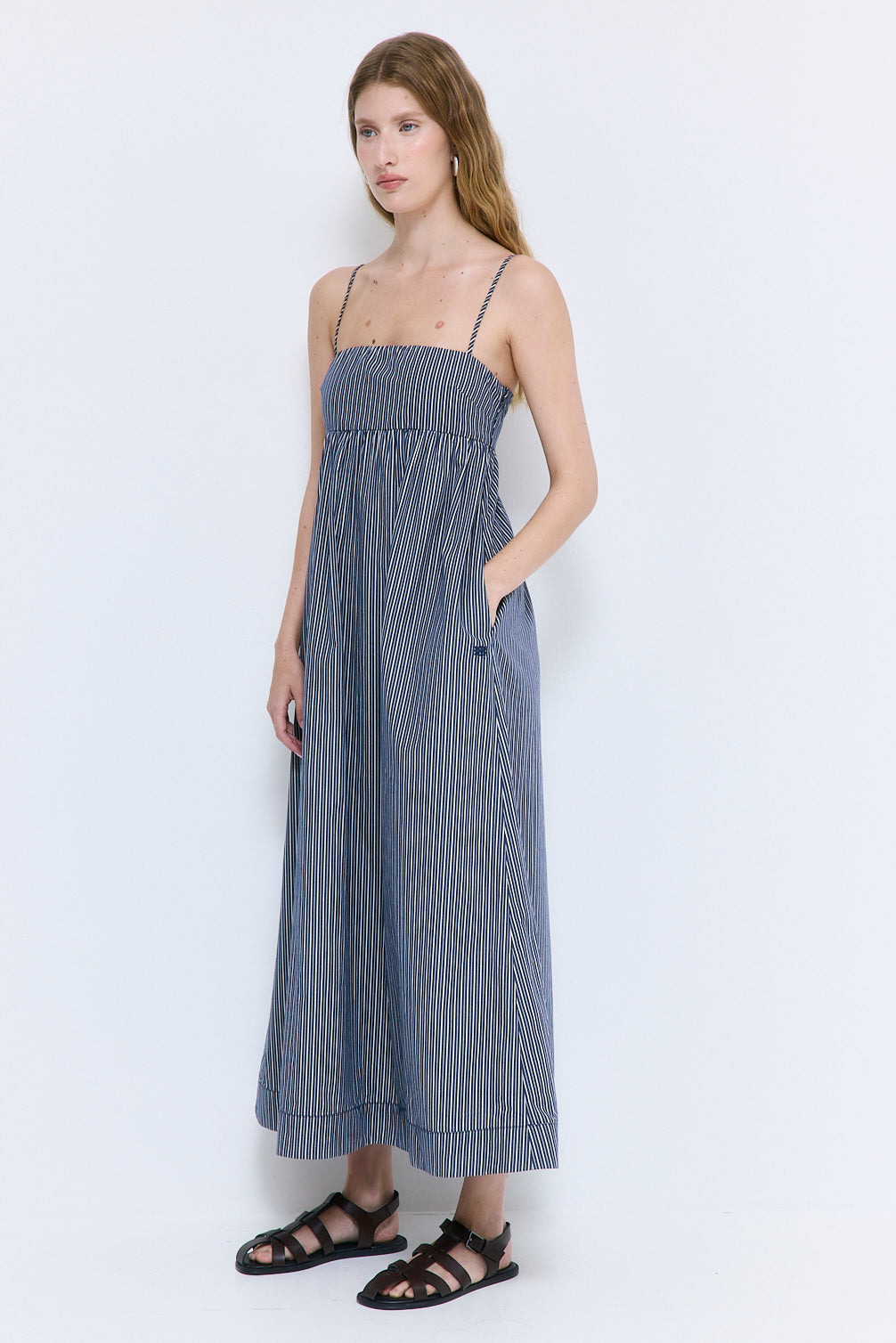 Strappy Poplin Maxi Dress