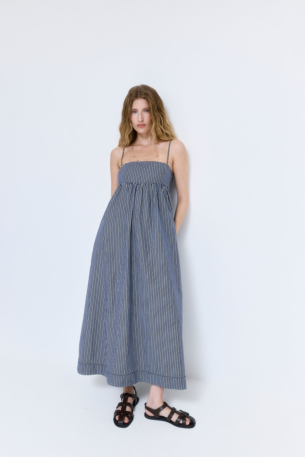 Strappy Poplin Maxi Dress