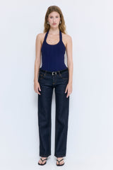 Ribbed Halter Neck Tank Top