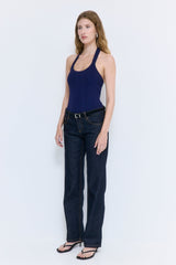 Ribbed Halter Neck Tank Top