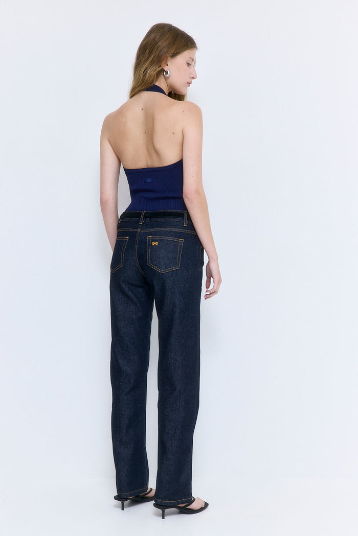 Ribbed Halter Neck Tank Top