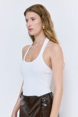 Ribbed Halter Neck Tank Top