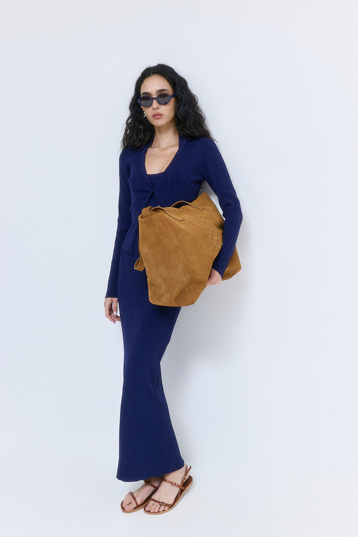 Ribbed Halter Neck Maxi Dress