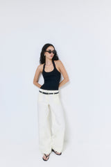 Ribbed Halter Neck Tank Top