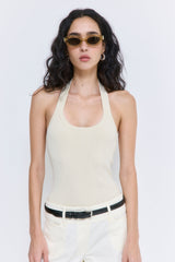 Ribbed Halter Neck Tank Top