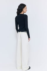 Ribbed V Neck Cardigan