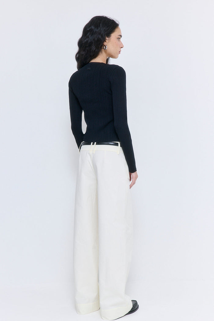 Ribbed V Neck Cardigan