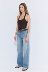 Ribbed Halter Neck Tank Top