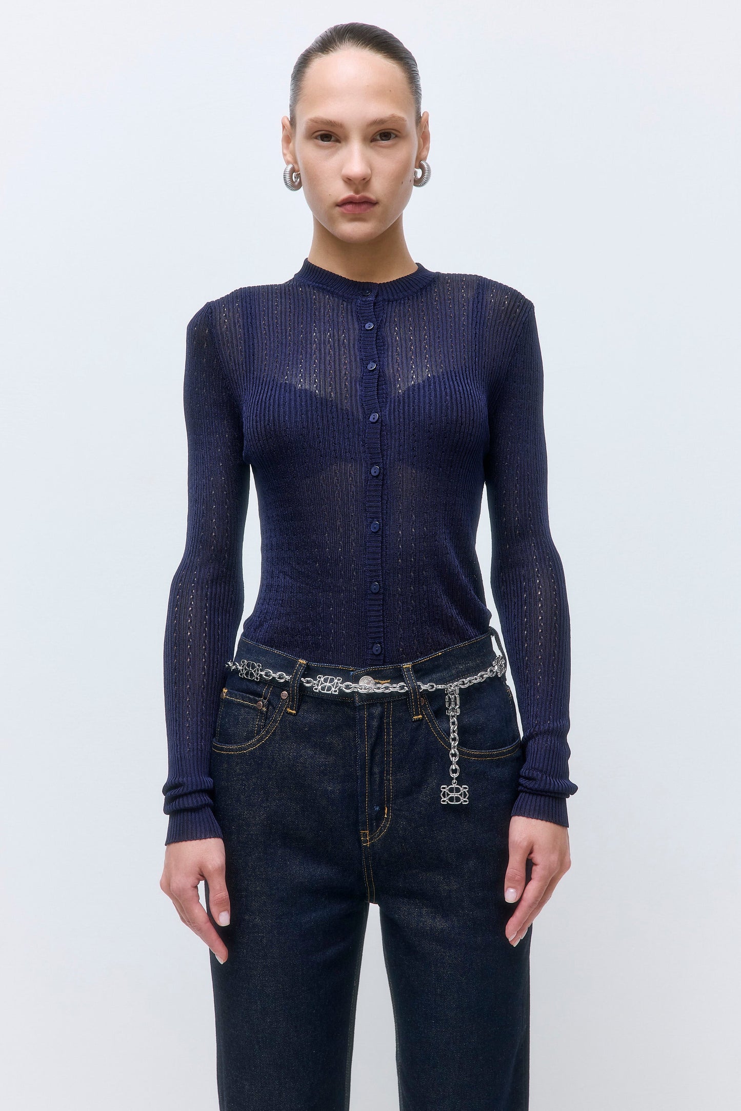 Semi Sheer Crochet Cardigan