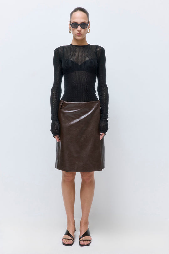 Semi Sheer Crochet Crewneck