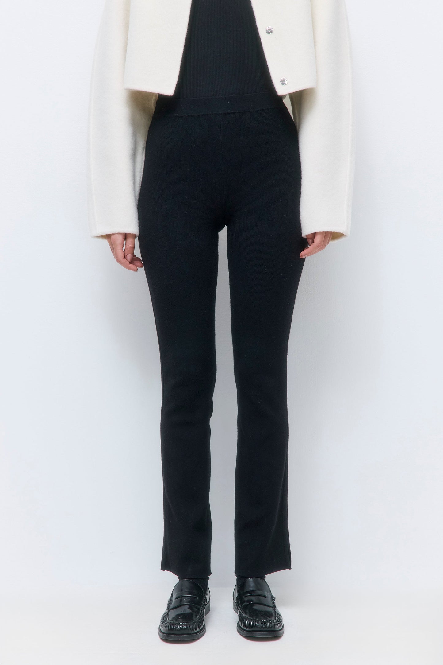 Cropped Ribbed Leggings - Dé Rococo