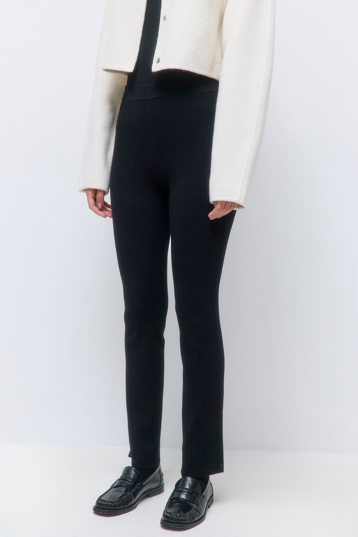 Cropped Ribbed Leggings - Dé Rococo