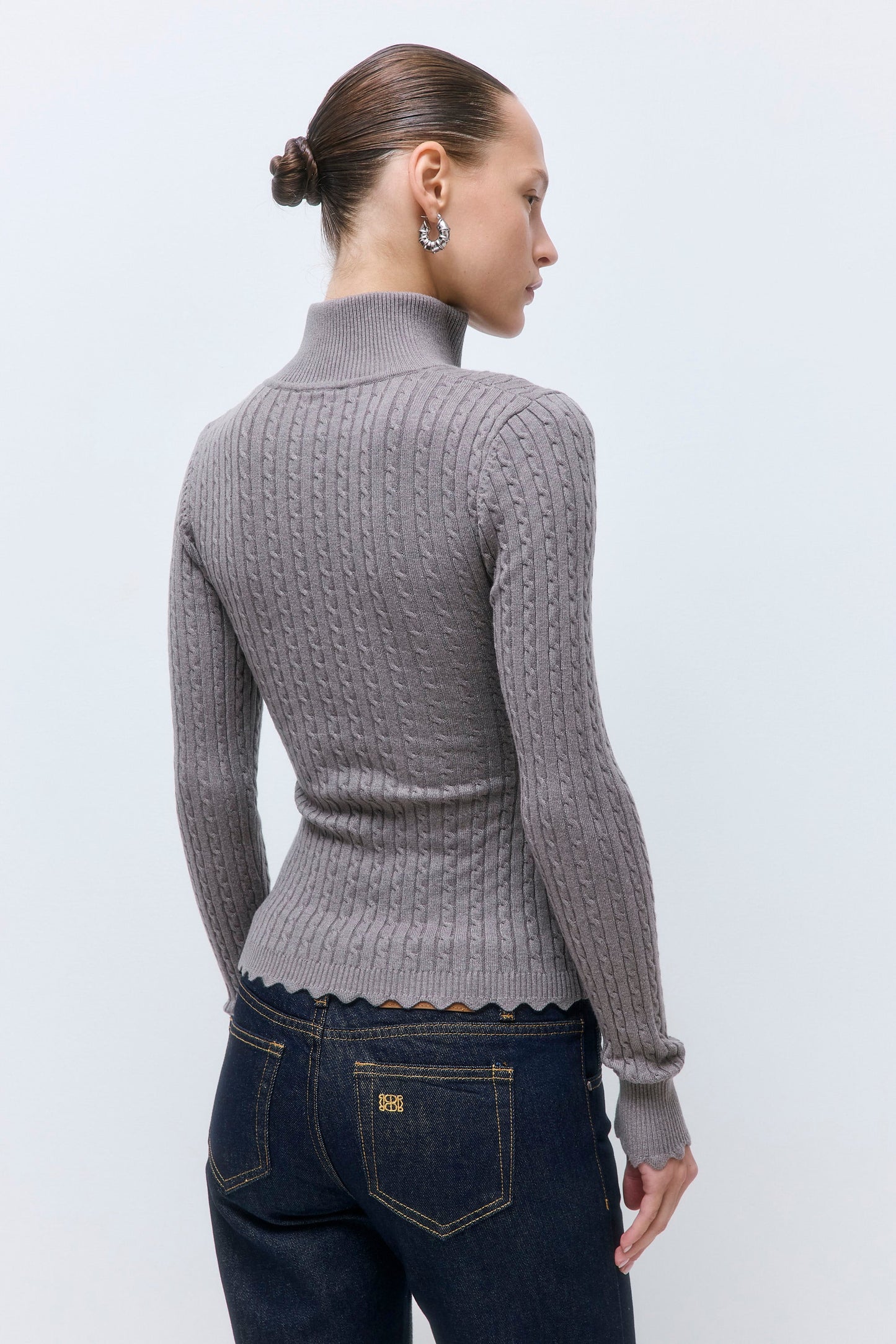 Fitted Cable Knit Cardigan