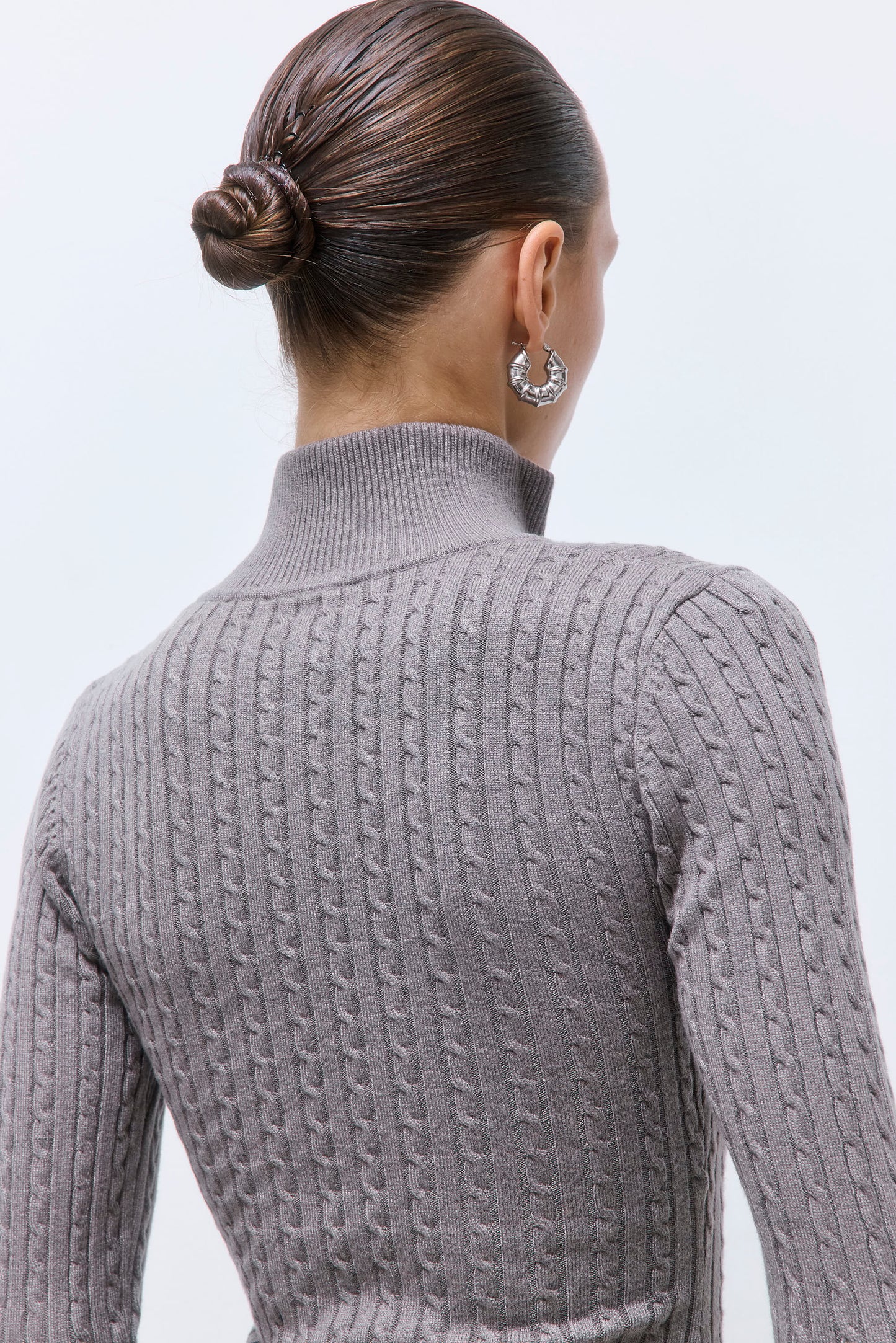 Fitted Cable Knit Cardigan