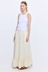Ruffled Poplin Maxi Skirt