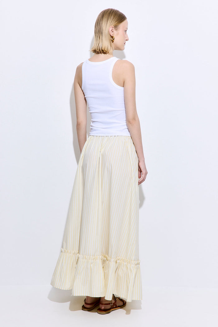 Ruffled Poplin Maxi Skirt