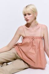 Ruffled Poplin Strappy Top