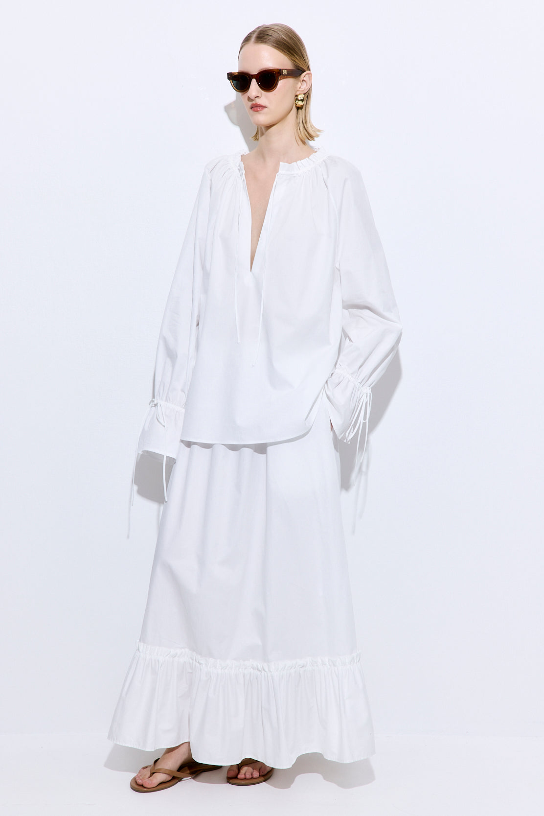 Ruffled Poplin Blouse