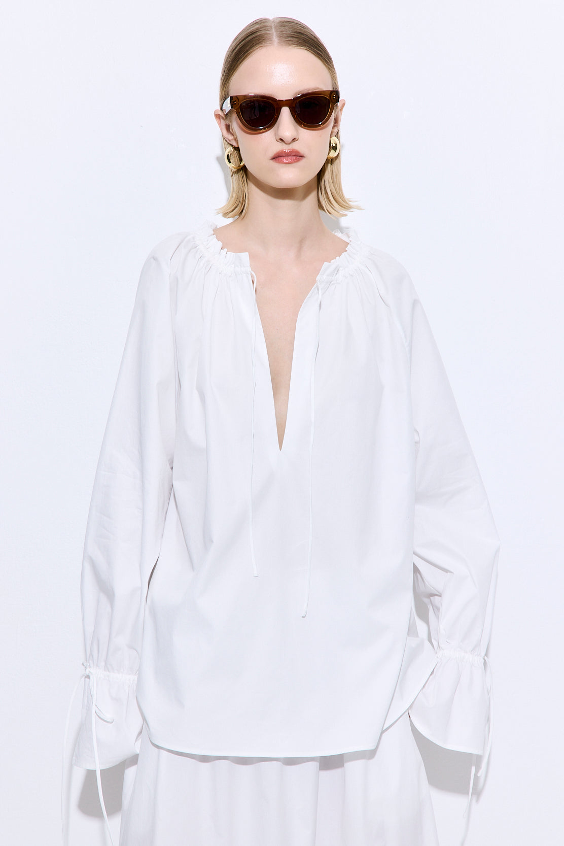 Ruffled Poplin Blouse