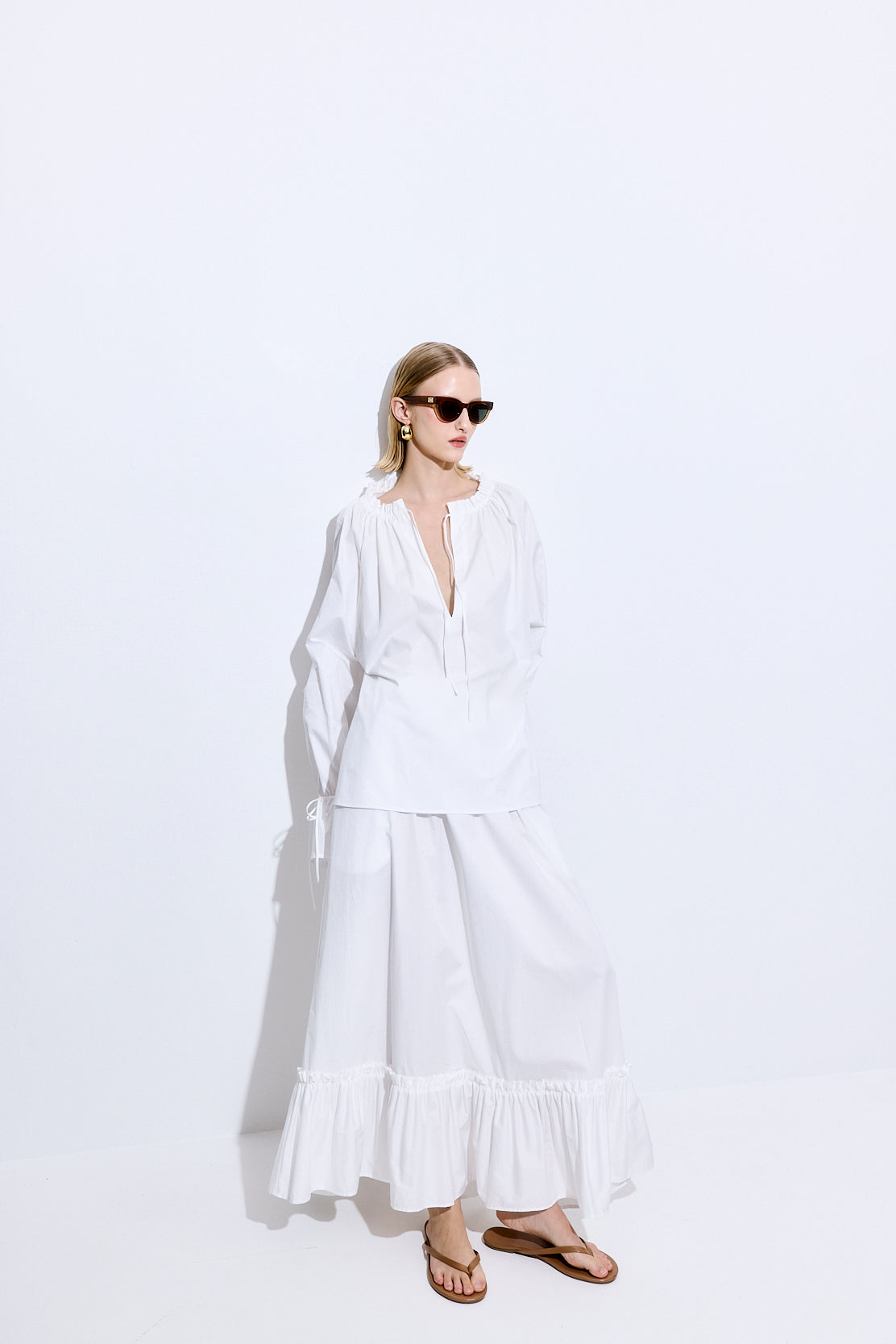 Ruffled Poplin Blouse
