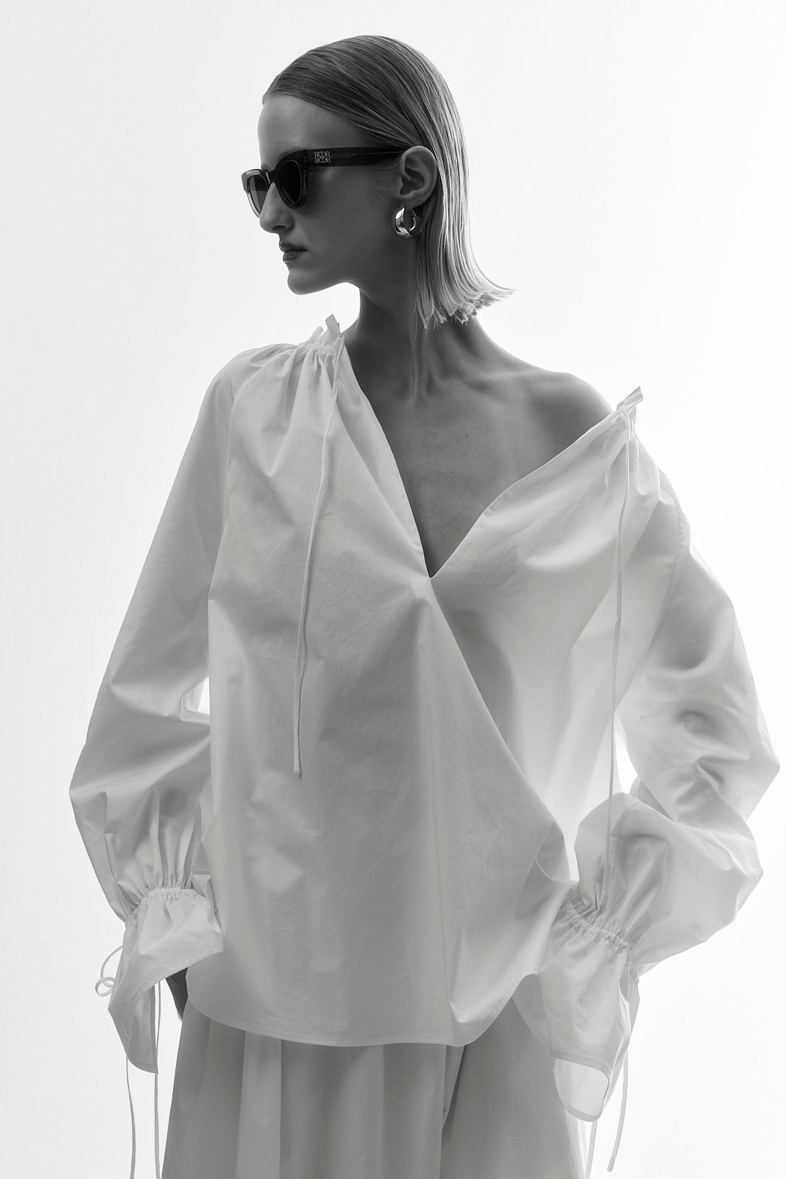 Ruffled Poplin Blouse