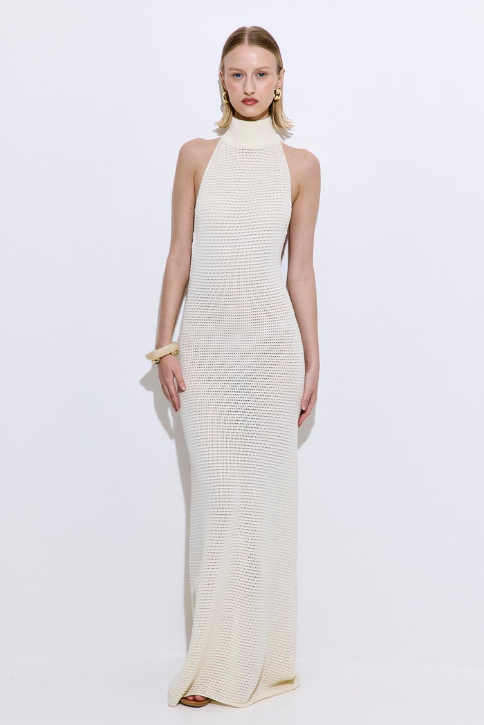 Crochet Turtle Neck  Maxi Dress